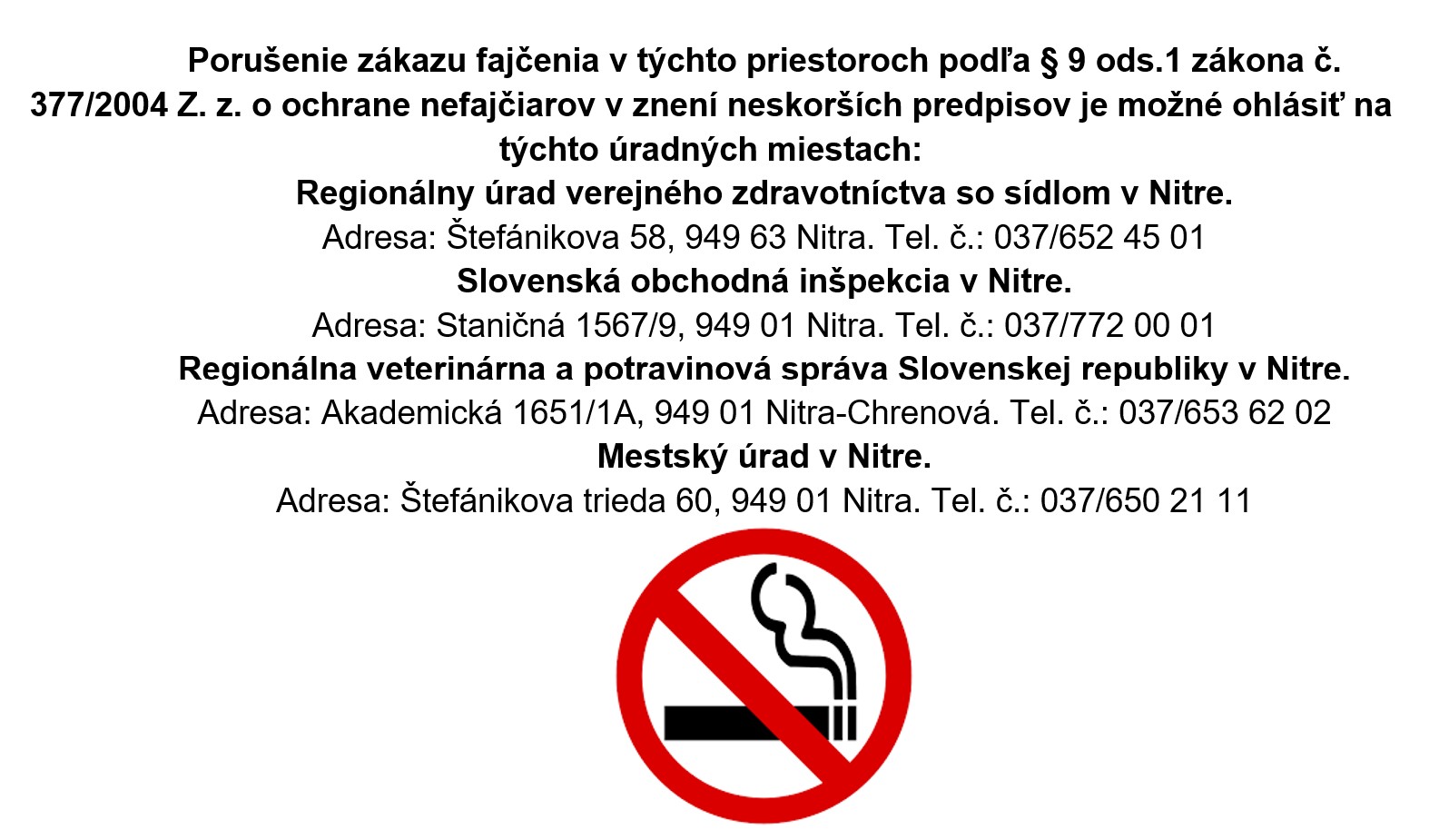 Zákony o fajčení na slovensku