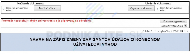 Vyplnenie formulára na zápis konečného užívateľa výhod