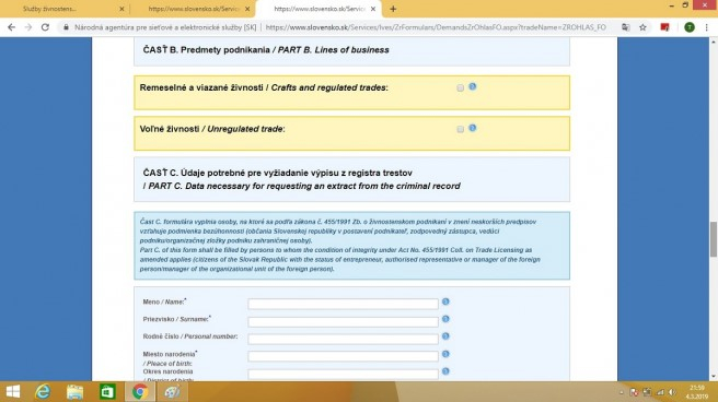 Založenie živnosti - online. Zdroj: www.slovensko.sk