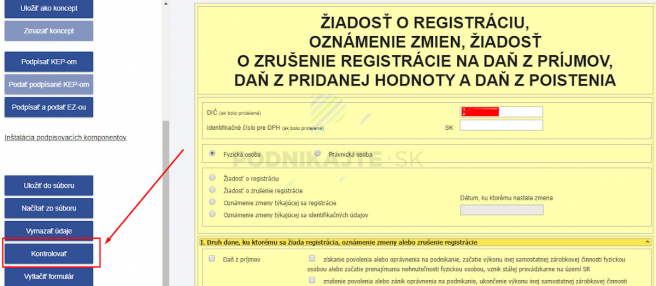 Postup registrovania na DPH podľa § 7a. Zdroj: Finančná správa