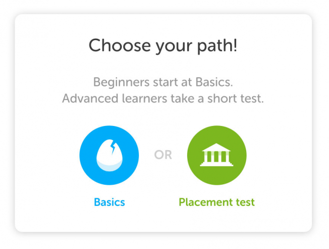 Ukážka z aplikácie Duolingo. Zdroj: Duolingo