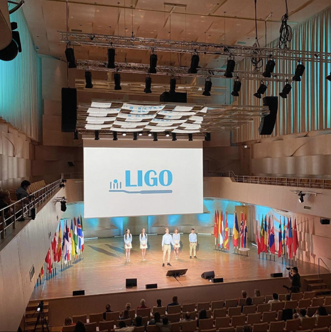 Prezentácia na európskom kole súťaže študentských firiem. Zdroj: Archív firmy LIGO
