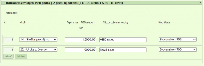 Zdroj: Vlastné spracovanie v tlačive na portáli finančnej správy